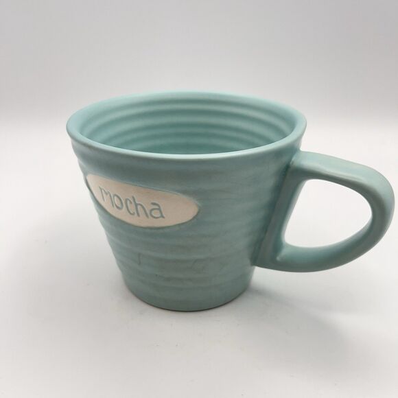 Starbucks Mug Ribbed Pale Blue Ceramic 2007 9 oz - Picture 5 of 11